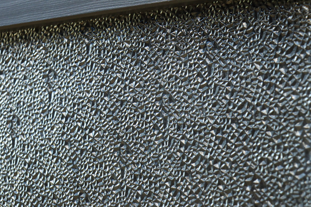 グリーンの花柄プレスガラスのレトロ感が可愛らしい中型ガラス欄間　EZ2607ab　在庫(a:1 b:0)枚