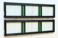 グリーンの花柄プレスガラスのレトロ感が可愛らしい中型ガラス欄間　EZ2607ab　在庫(a:1 b:0)枚