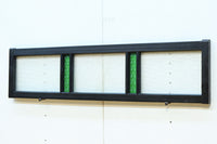 グリーンの花柄プレスガラスのレトロ感が可愛らしい中型ガラス欄間　EZ2607ab　在庫(a:1 b:0)枚