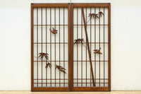 古色を帯びた風情溢れる竹雀の書院セット　EZ2612　在庫3枚一組