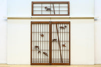 古色を帯びた風情溢れる竹雀の書院セット　EZ2612　在庫3枚一組