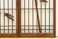 古色を帯びた風情溢れる竹雀の書院セット　EZ2612　在庫3枚一組