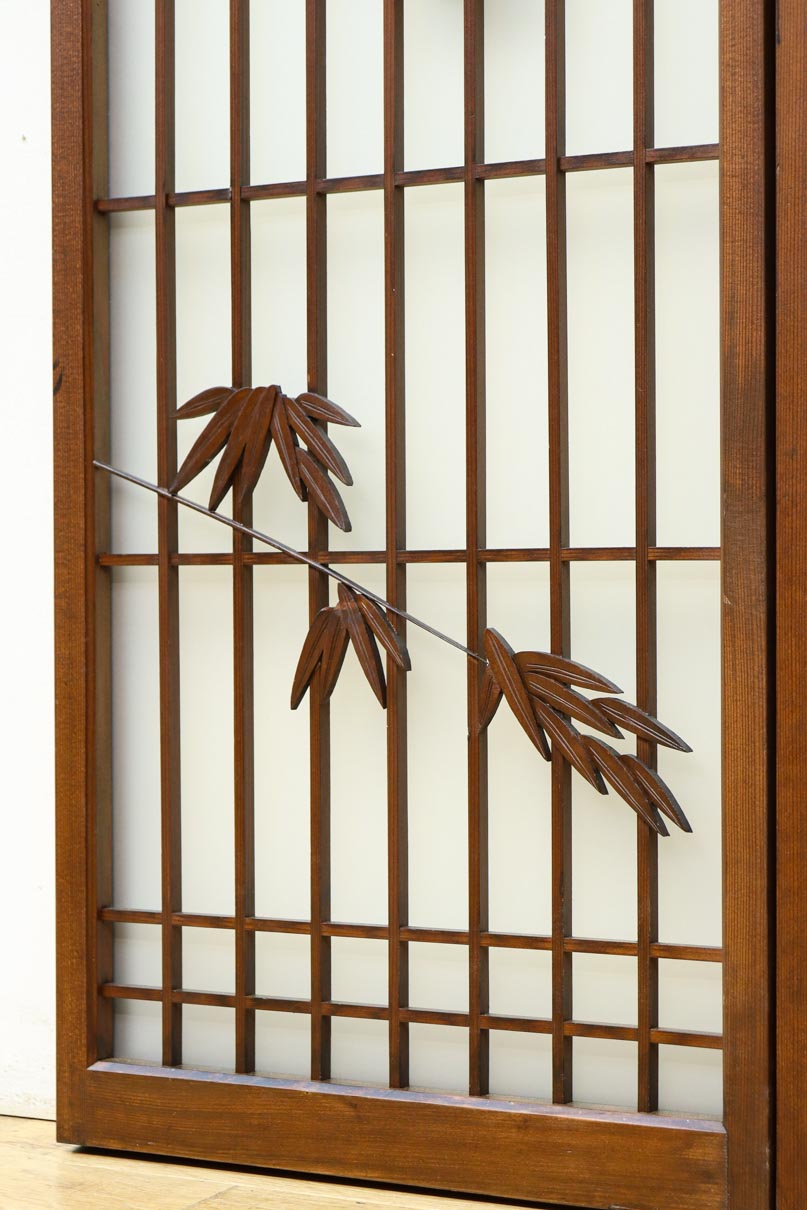 古色を帯びた風情溢れる竹雀の書院セット　EZ2612　在庫3枚一組