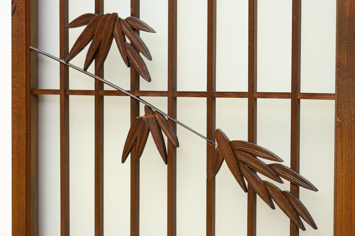 古色を帯びた風情溢れる竹雀の書院セット　EZ2612　在庫3枚一組