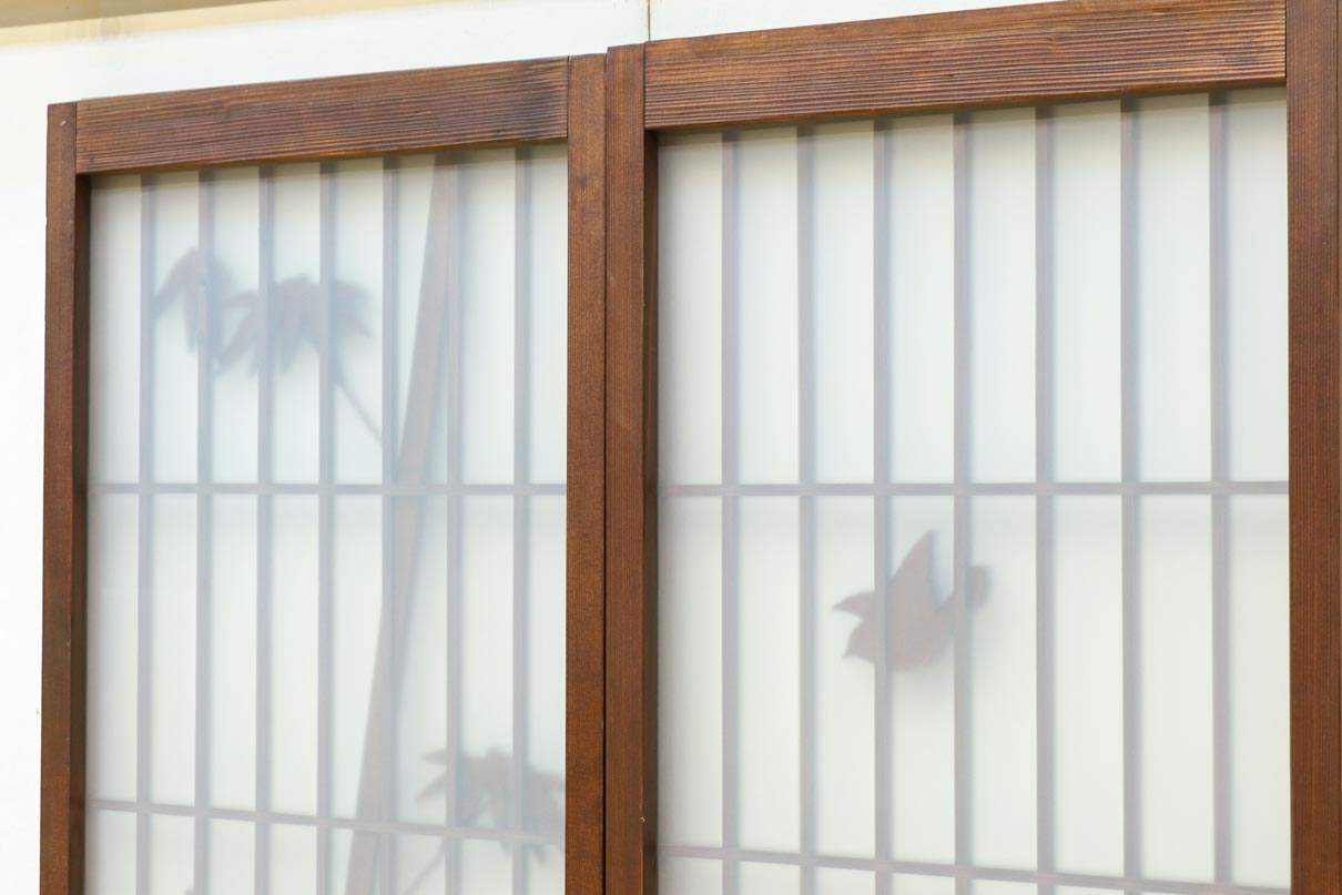 古色を帯びた風情溢れる竹雀の書院セット　EZ2612　在庫3枚一組