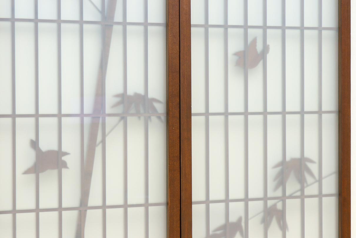 古色を帯びた風情溢れる竹雀の書院セット　EZ2612　在庫3枚一組