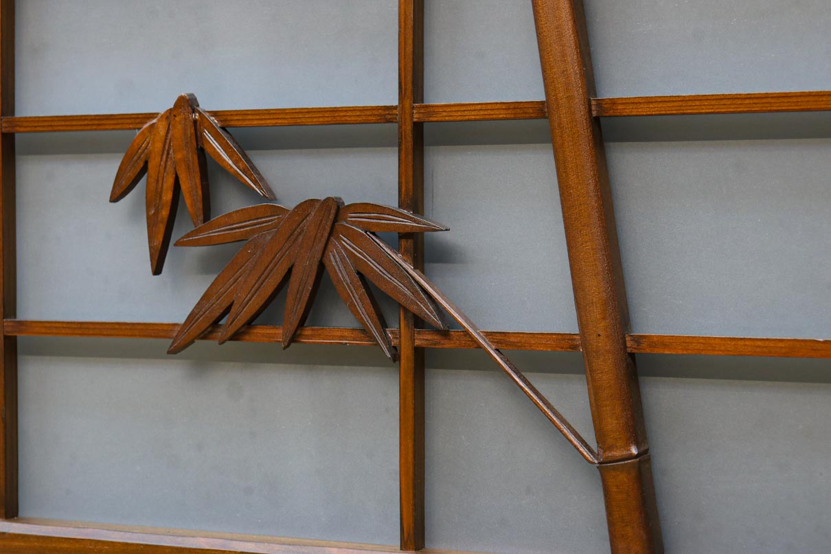 古色を帯びた風情溢れる竹雀の書院セット　EZ2612　在庫3枚一組