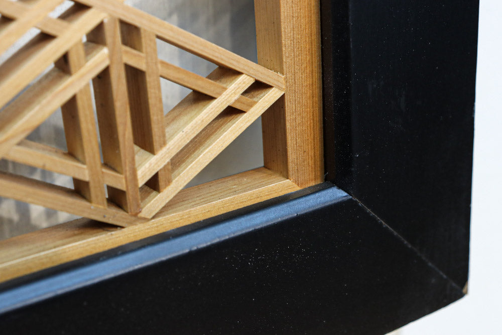 三種の組子帯模様が華やかで気品漂う欄間 EZ2624 在庫1枚 – 古福庵