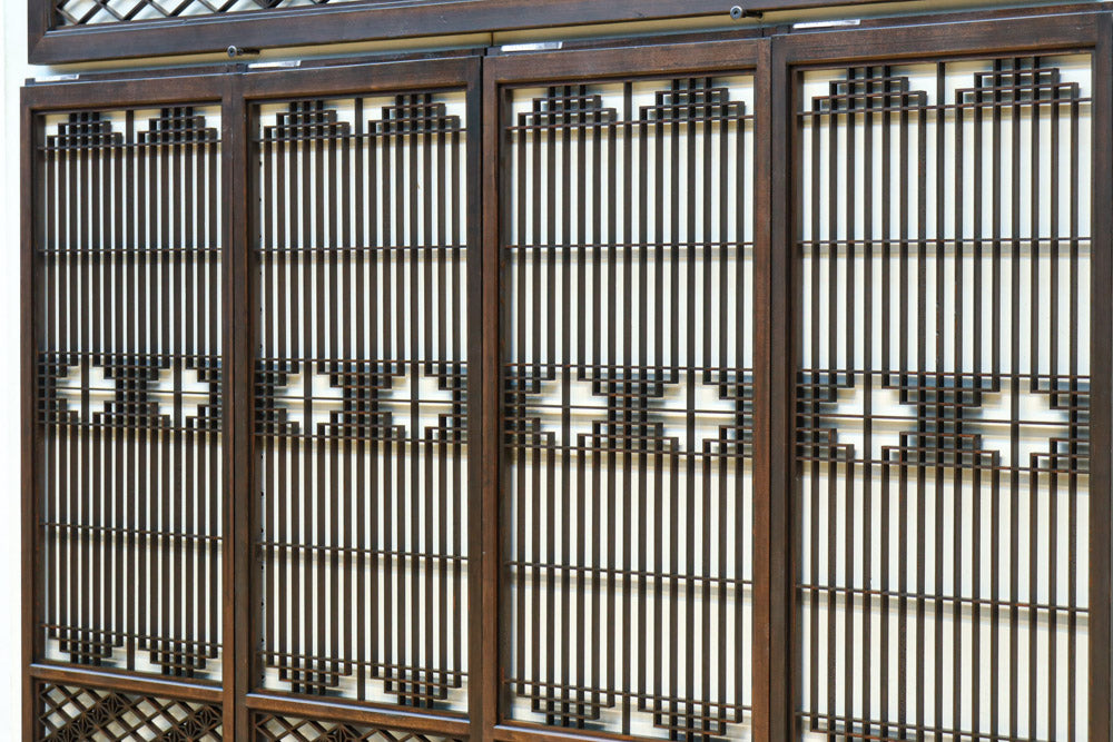 麻の葉帯模様が美しい欄間・書院セット　EZ2629　在庫5枚1組