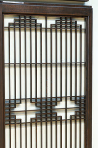 麻の葉帯模様が美しい欄間・書院セット　EZ2629　在庫5枚1組