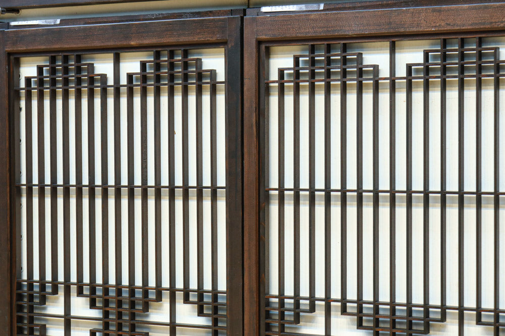 麻の葉帯模様が美しい欄間・書院セット　EZ2629　在庫5枚1組