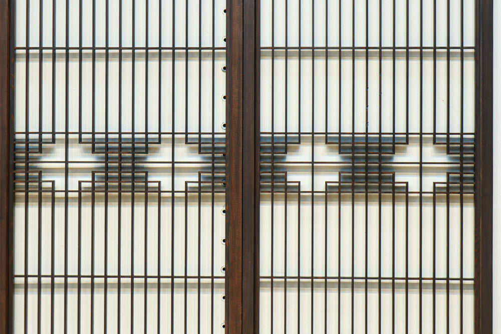 麻の葉帯模様が美しい欄間・書院セット　EZ2629　在庫5枚1組