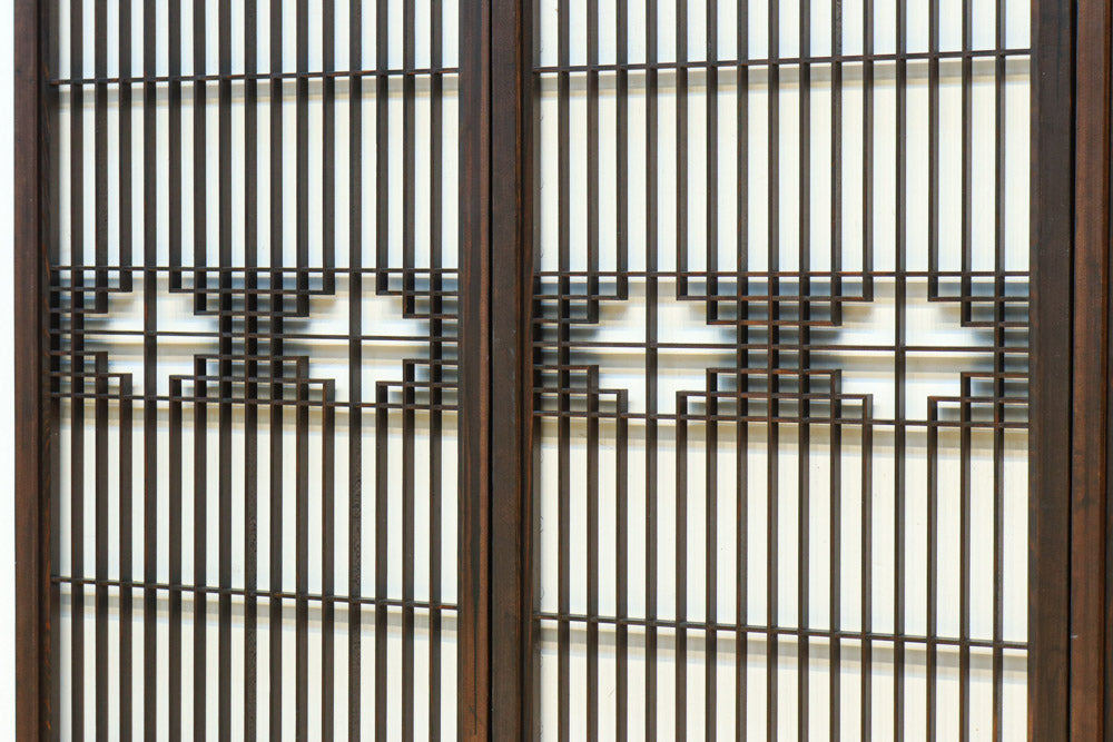 麻の葉帯模様が美しい欄間・書院セット　EZ2629　在庫5枚1組