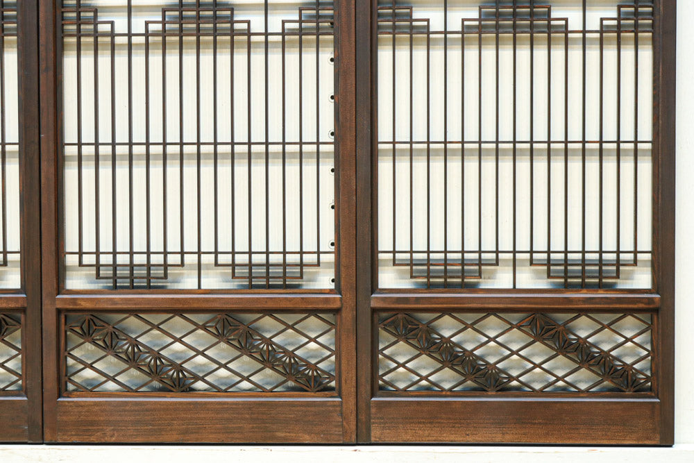 麻の葉帯模様が美しい欄間・書院セット　EZ2629　在庫5枚1組