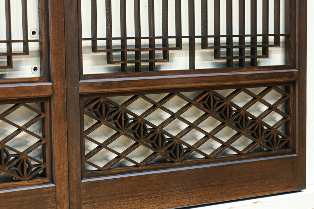 麻の葉帯模様が美しい欄間・書院セット　EZ2629　在庫5枚1組