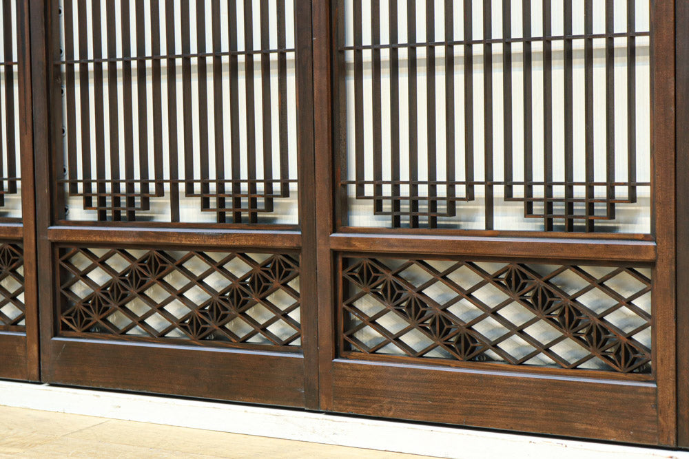 麻の葉帯模様が美しい欄間・書院セット　EZ2629　在庫5枚1組