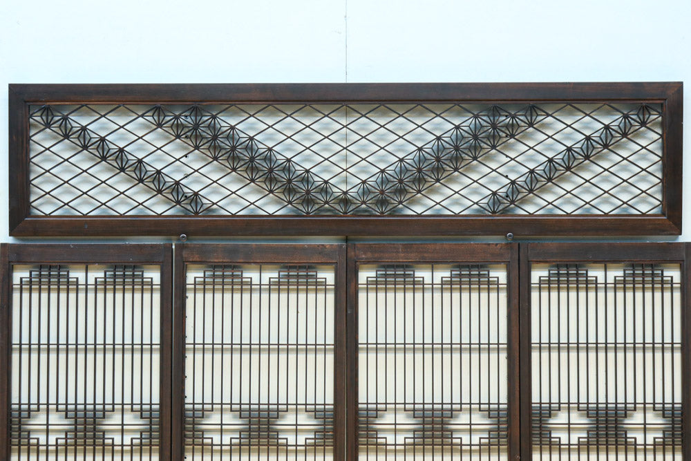 麻の葉帯模様が美しい欄間・書院セット　EZ2629　在庫5枚1組