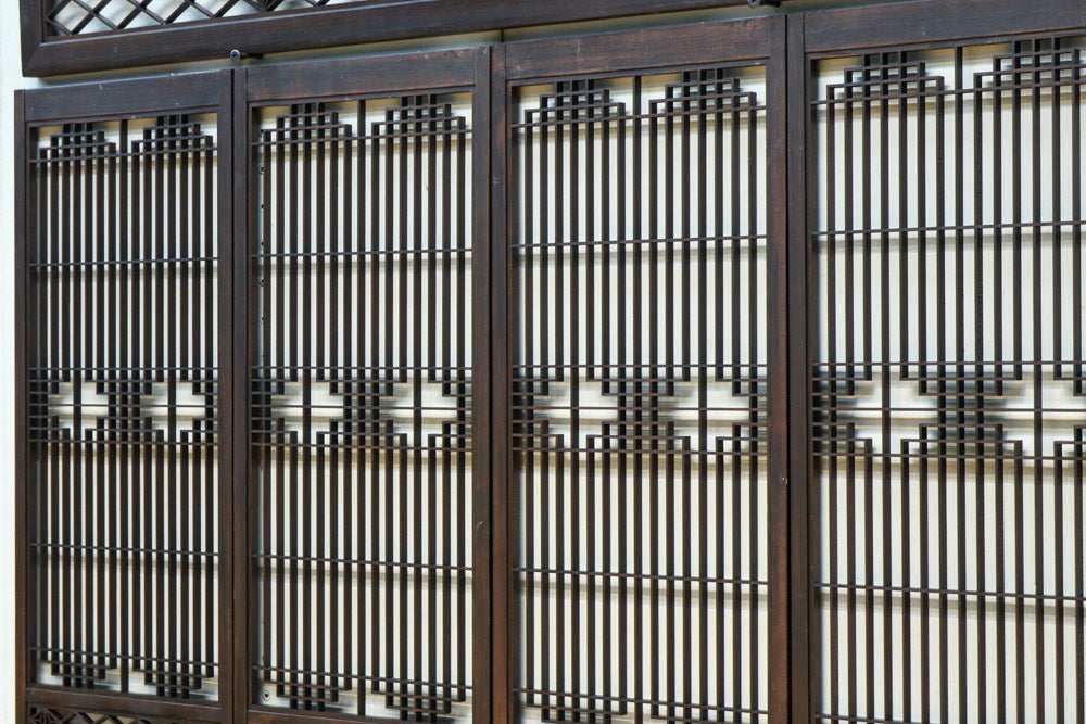 麻の葉帯模様が美しい欄間・書院セット　EZ2629　在庫5枚1組