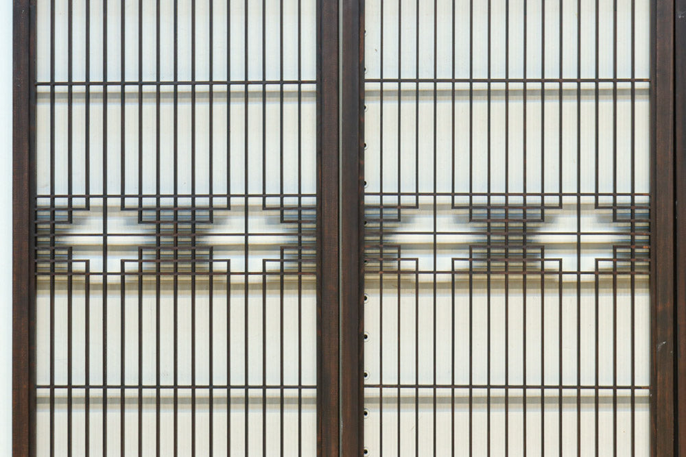 麻の葉帯模様が美しい欄間・書院セット　EZ2629　在庫5枚1組