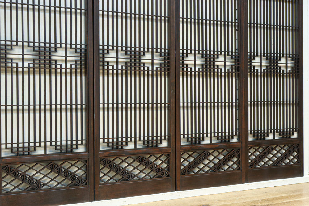 麻の葉帯模様が美しい欄間・書院セット　EZ2629　在庫5枚1組