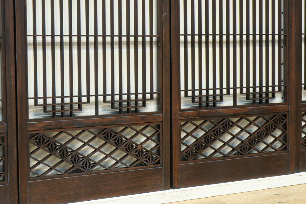 麻の葉帯模様が美しい欄間・書院セット　EZ2629　在庫5枚1組