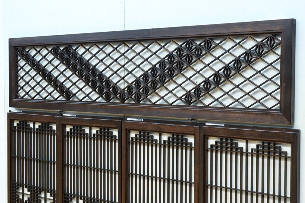 麻の葉帯模様が美しい欄間・書院セット　EZ2629　在庫5枚1組