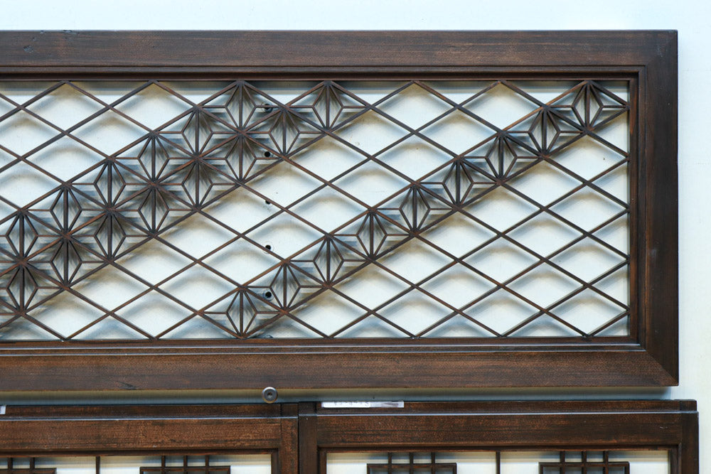 麻の葉帯模様が美しい欄間・書院セット　EZ2629　在庫5枚1組