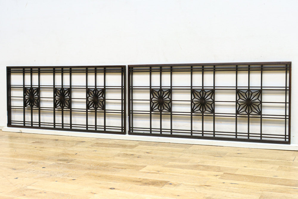 欄間組子② 麻の葉組子で雅な面持ちのある小型の欄間素材 EZ2631 在庫2枚 – 古福庵