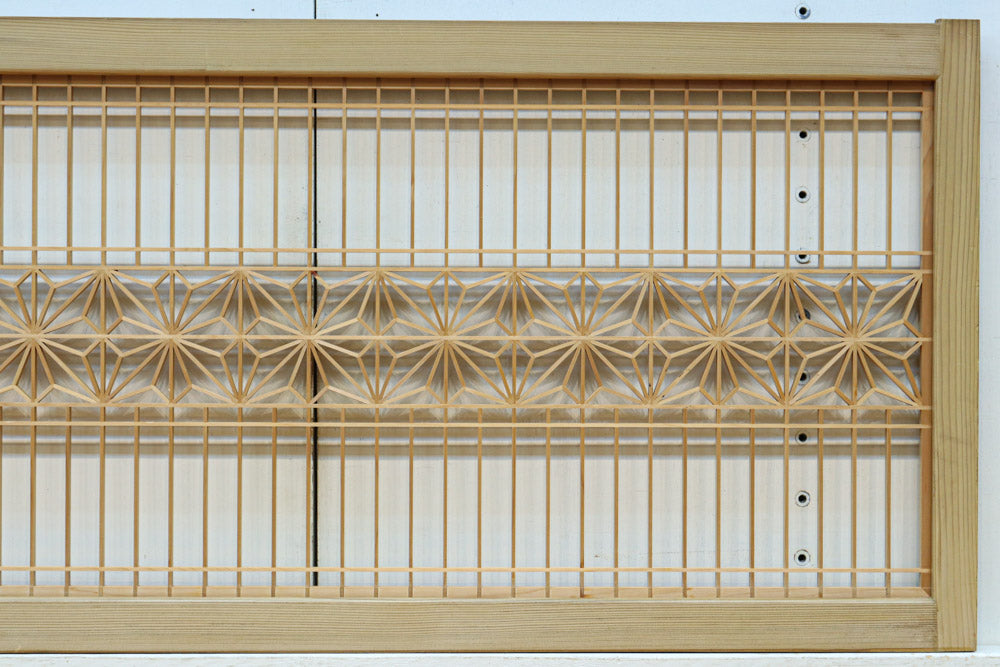 Nさま専用⭐️未使用 麻の葉模様 縞模様　ウール2点おまとめ 幅1088ミリ 麻の葉帯模様が際立つ気品あふれる小型欄間 EZ2660