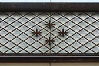 1746ミリ 松皮菱格子にトンボ装飾を添えた欄間　EZ2665　在庫1枚