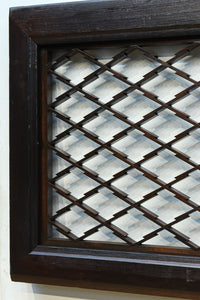 1746ミリ 松皮菱格子にトンボ装飾を添えた欄間　EZ2665　在庫1枚