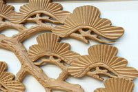 木地色の明るい色合いで気品ある彫刻欄間素材　EZ2719ab　在庫(a:1 b:1)枚