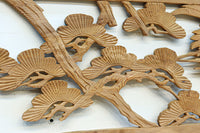 木地色の明るい色合いで気品ある彫刻欄間素材　EZ2719ab　在庫(a:1 b:1)枚