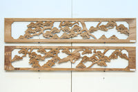 木地色の明るい色合いで気品ある彫刻欄間素材　EZ2719ab　在庫(a:1 b:1)枚