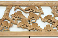 木地色の明るい色合いで気品ある彫刻欄間素材　EZ2719ab　在庫(a:1 b:1)枚