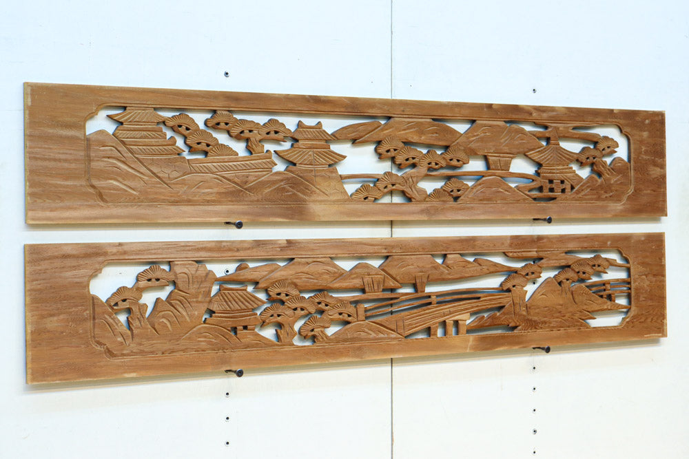 近江八景図 透かし鐔 鉄製風景彫刻 近江八景図 透かし鐔 鉄製風景彫刻
