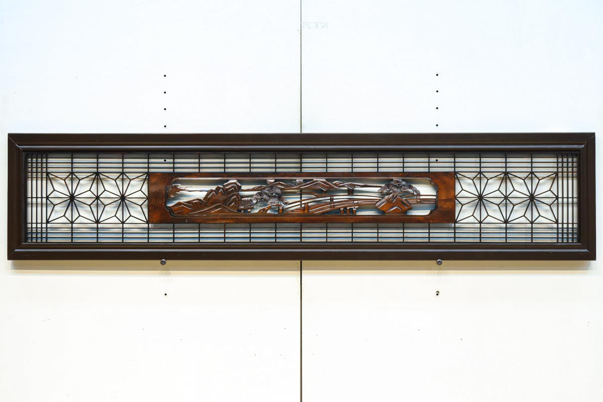 窓絵に穏やかな風景が広がる欄間　EZ2723ab　在庫(a:1 b:1)枚