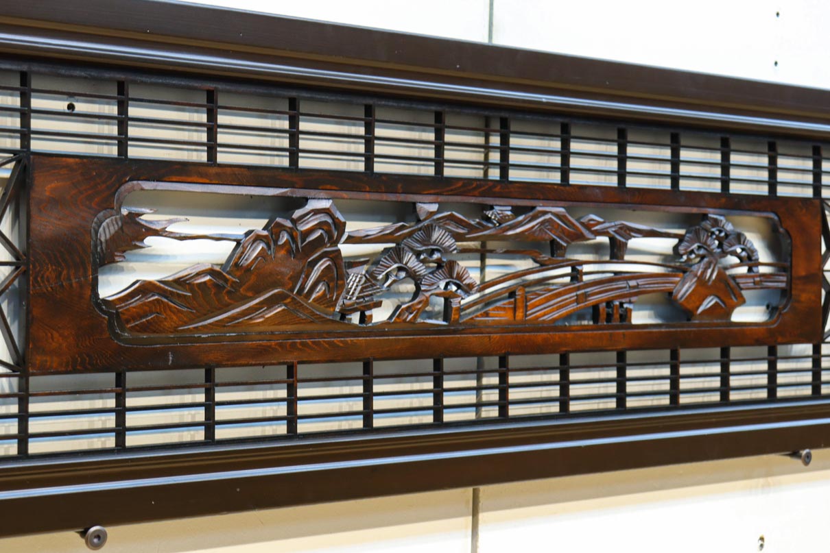 窓絵に穏やかな風景が広がる欄間　EZ2723ab　在庫(a:1 b:1)枚