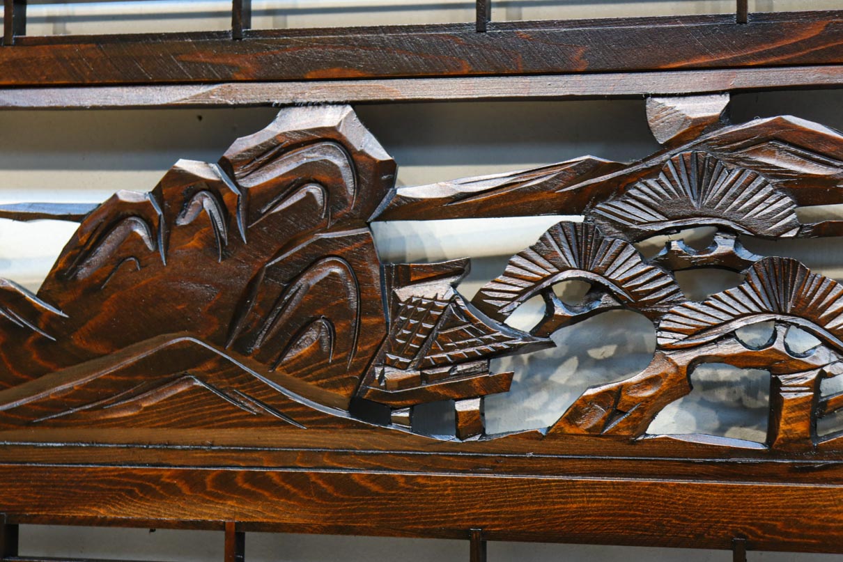 窓絵に穏やかな風景が広がる欄間　EZ2723ab　在庫(a:1 b:1)枚