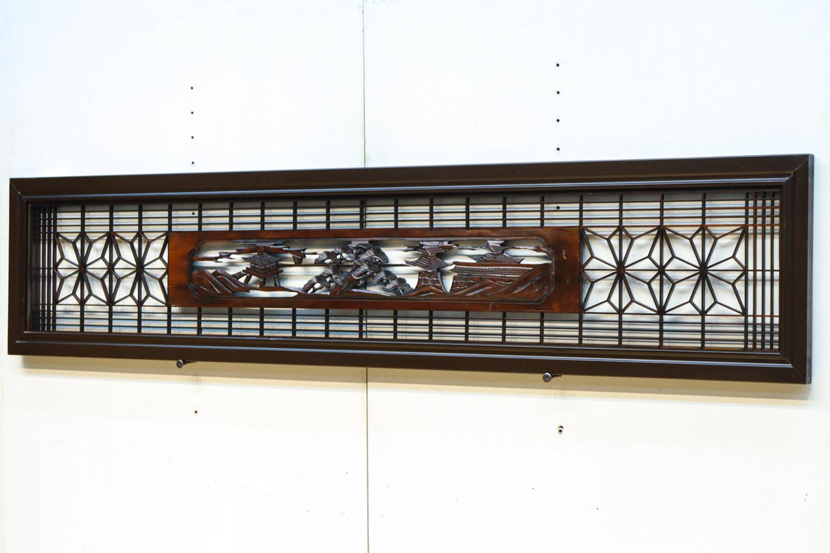 窓絵に穏やかな風景が広がる欄間　EZ2723ab　在庫(a:1 b:1)枚