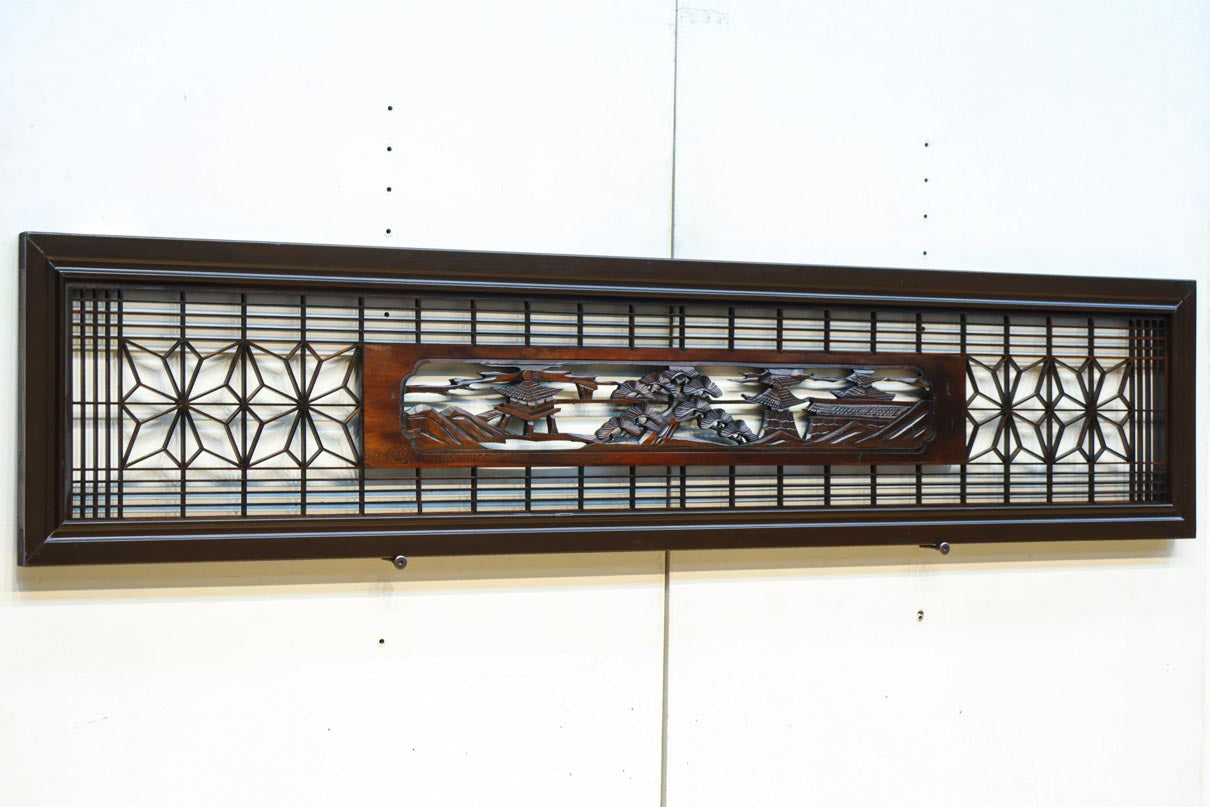 窓絵に穏やかな風景が広がる欄間　EZ2723ab　在庫(a:1 b:1)枚