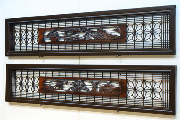 窓絵に穏やかな風景が広がる欄間　EZ2723ab　在庫(a:1 b:1)枚