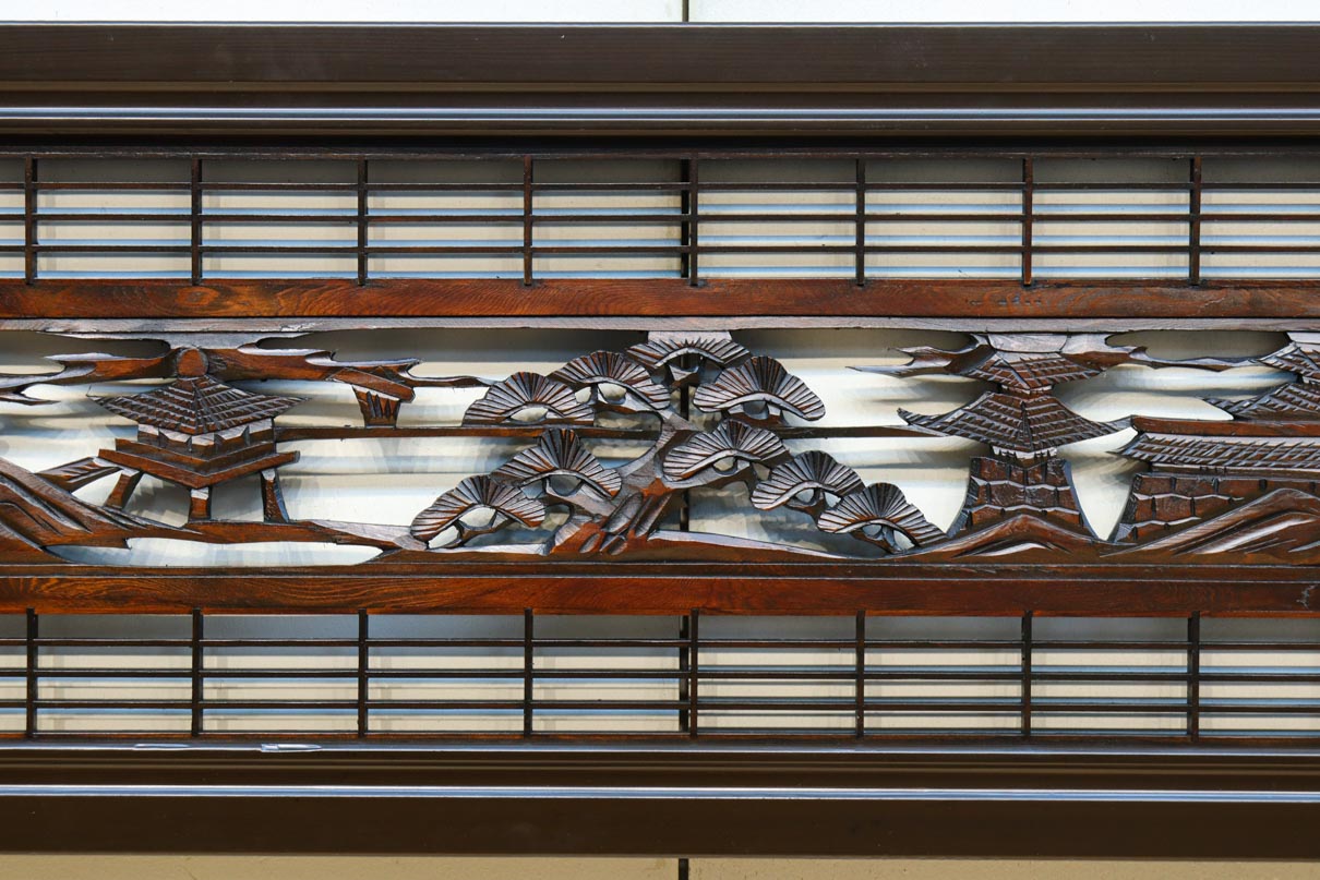 窓絵に穏やかな風景が広がる欄間　EZ2723ab　在庫(a:1 b:1)枚