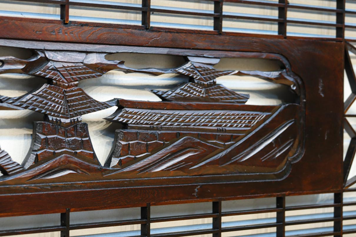 窓絵に穏やかな風景が広がる欄間　EZ2723ab　在庫(a:1 b:1)枚