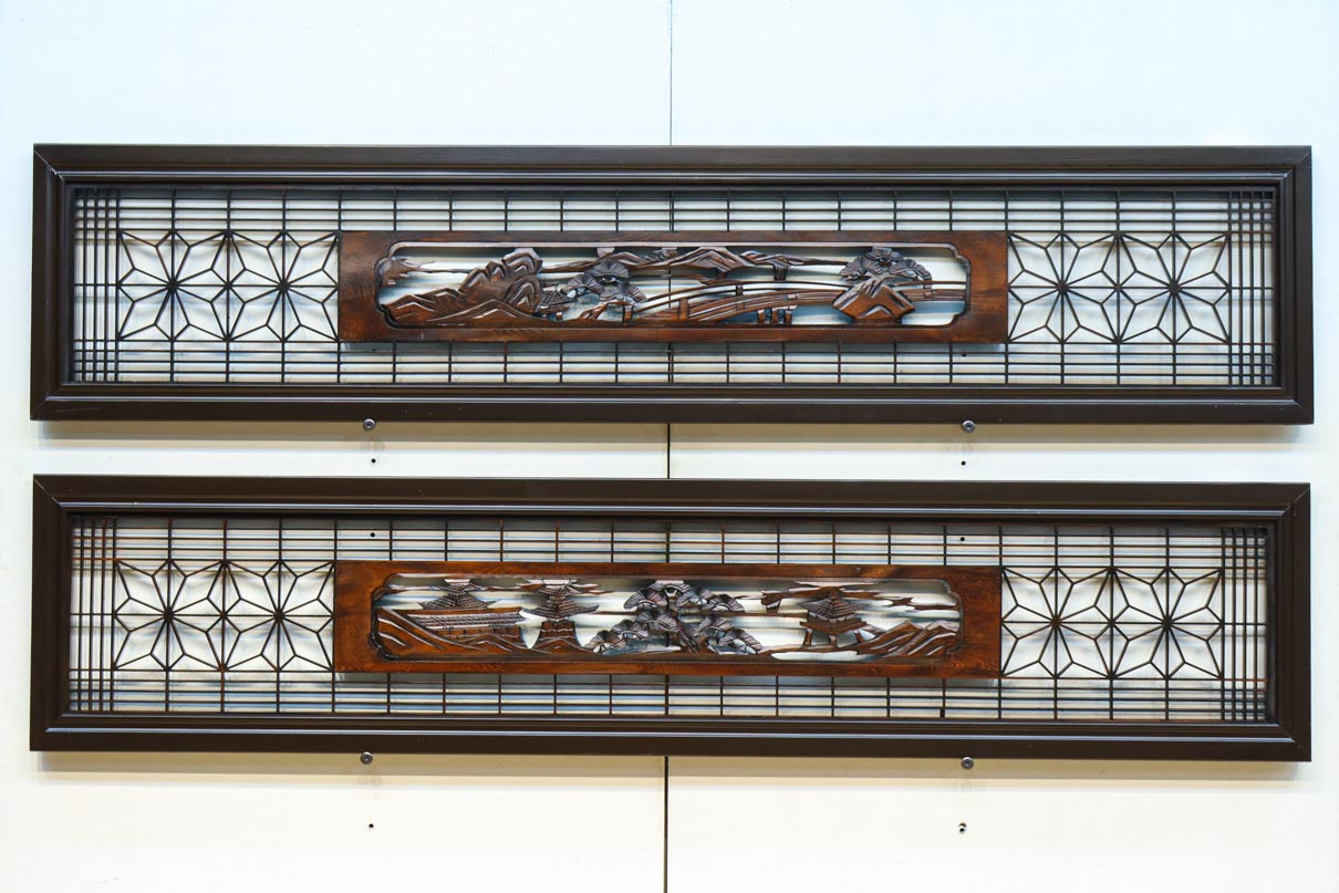 窓絵に穏やかな風景が広がる欄間　EZ2723ab　在庫(a:1 b:1)枚