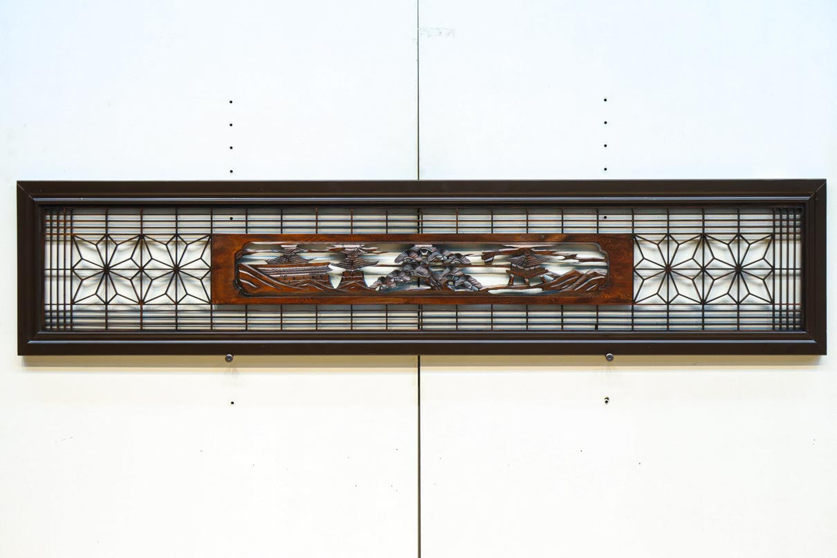 窓絵に穏やかな風景が広がる欄間　EZ2723ab　在庫(a:1 b:1)枚