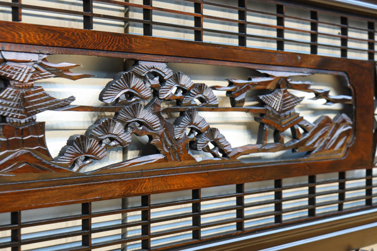 窓絵に穏やかな風景が広がる欄間　EZ2723ab　在庫(a:1 b:1)枚