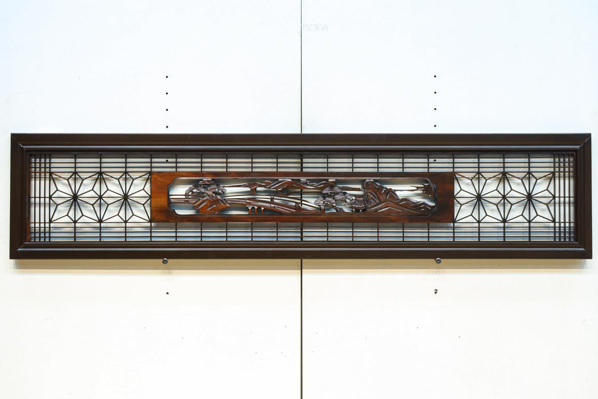 窓絵に穏やかな風景が広がる欄間　EZ2723ab　在庫(a:1 b:1)枚