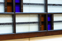 色ガラスがアクセントになるモダンデザインが素敵なガラス入り小型欄間　EZ2748ab　在庫(a:1 b:1)枚