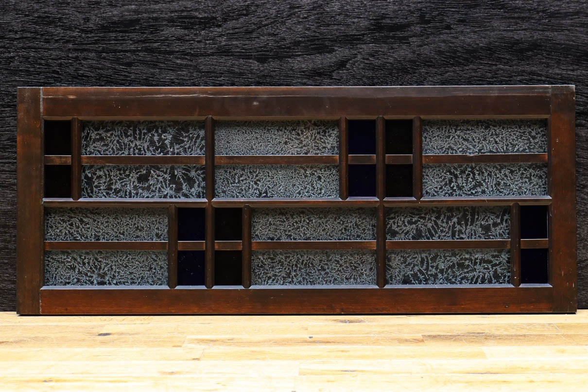 色ガラスがアクセントになるモダンデザインが素敵なガラス入り小型欄間　EZ2748ab　在庫(a:1 b:1)枚